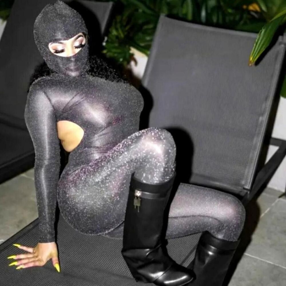 Black Sexy Backless Sparkly Jumpsuit sz X-large